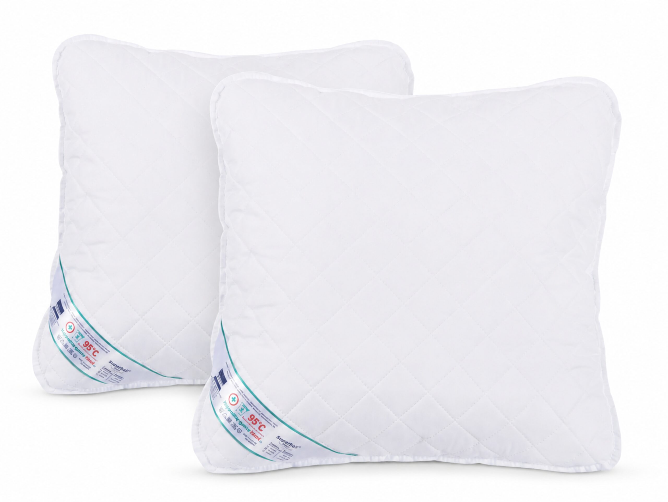 SET 2 Perne Medicinale Hipoalergenice Somnart 60x60cm, HypoallergenicMed, matlasate, lavabile la 95 de grade, fermitate medie spre tare