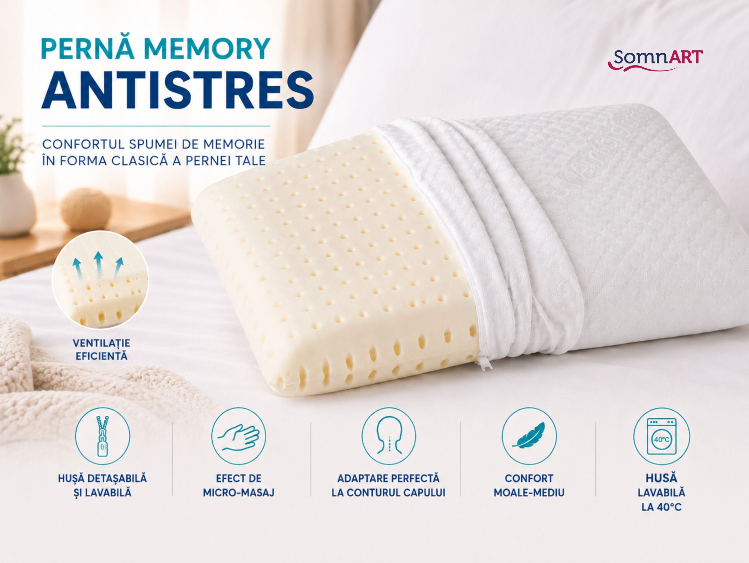 Perna memorie antistres Somnart Memory model Antistres - view 4