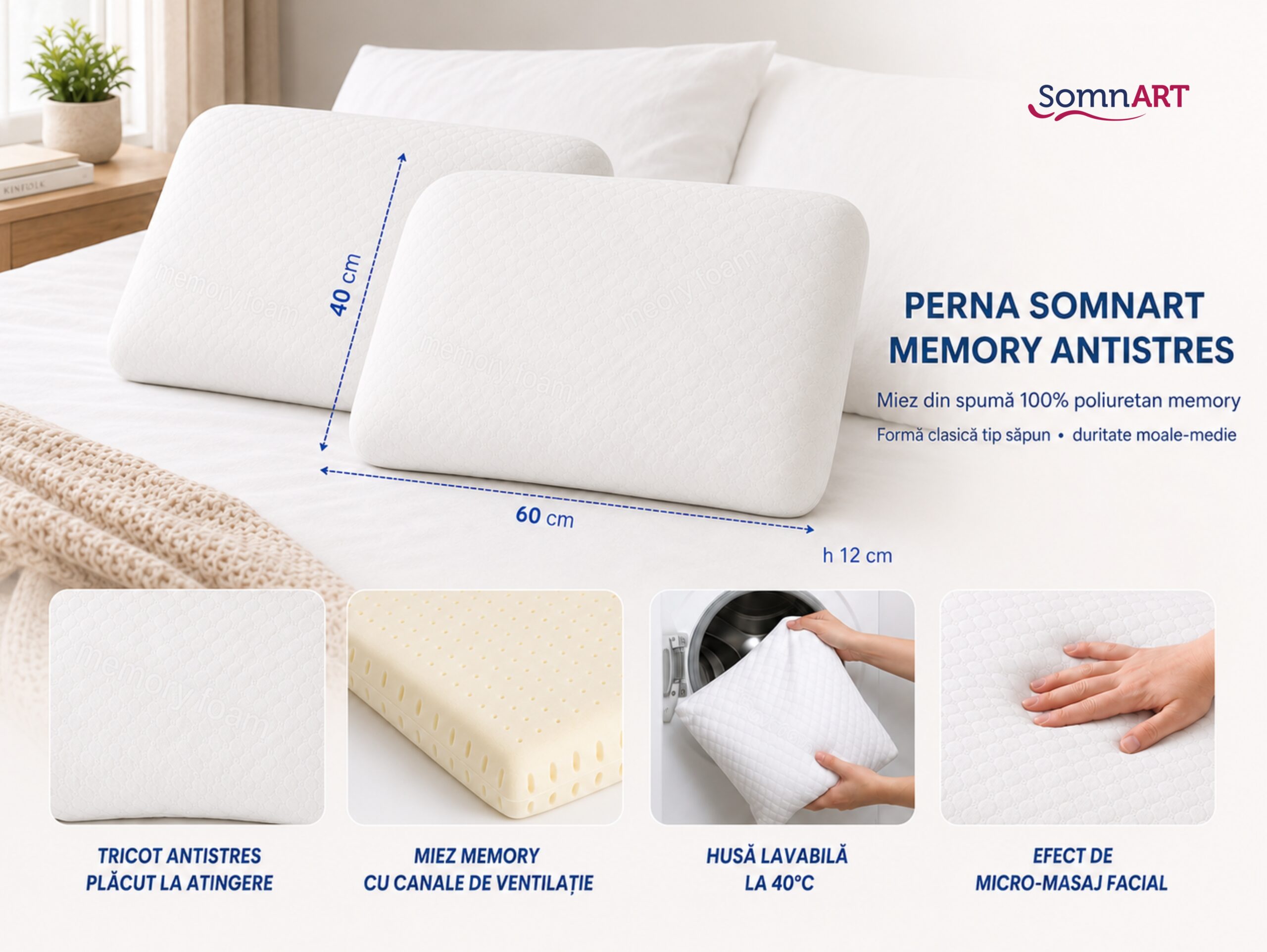 Perna memorie antistres Somnart Memory model Antistres - view 2