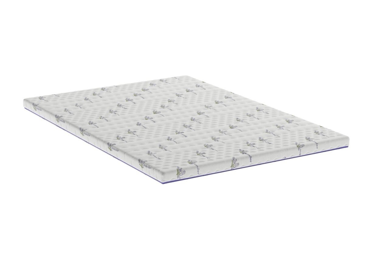 Topper cu spuma poliuretanica Superconfort Lavant 7 Zone 140x200, husa detasabila si lavabila, tratament lavanda, fermitate medie