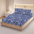 Husa de pat Finet + 2 fete de perna, pentru saltea de 160x200 cm, Navy Grid, Promo 4