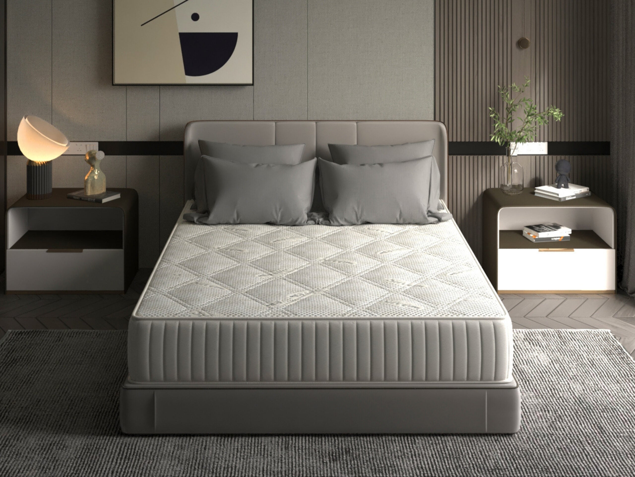 Saltea cu memorie Somnart Silver Relax 90x200, înălțime 24 cm, husă tricot Silver, cu mânere, fermitate medie