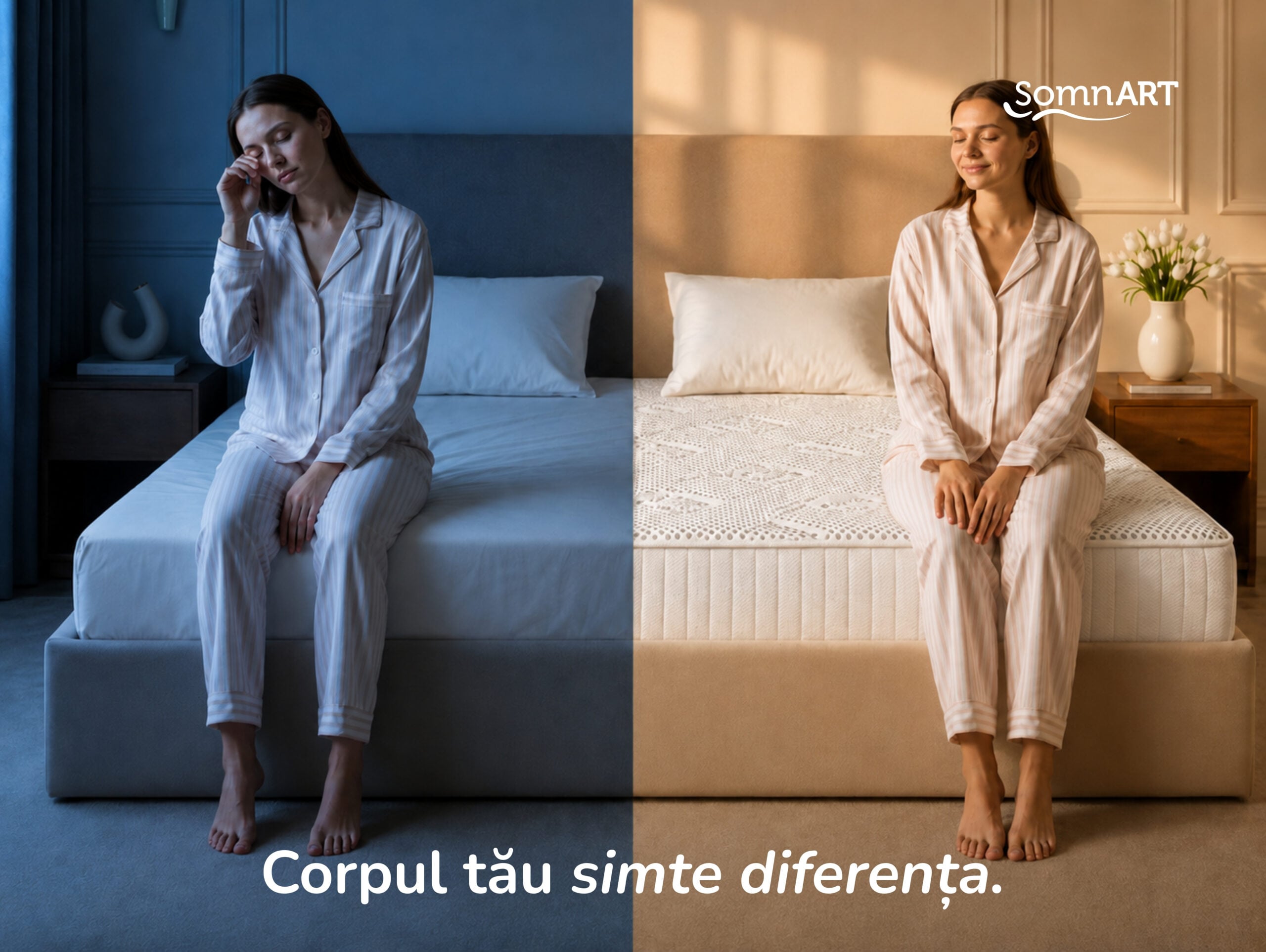 Saltea cu memorie Somnart Silver Relax 140x200, înălțime 24 cm, husă tricot Silver, cu mânere, fermitate medie