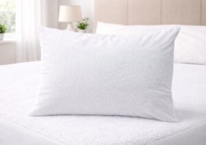 Husa perna impermeabila din frotir bumbac cu fermoar, 50x70 cm