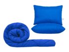 Set pilota 200x220cm, 250gsm + 2 perne UNI matlasate 50x70cm, albastru